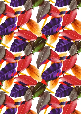 Roller blind for large windows colorful leaves pattern