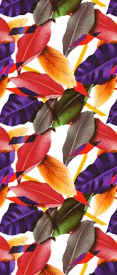 Roller blind for large windows colorful leaves pattern