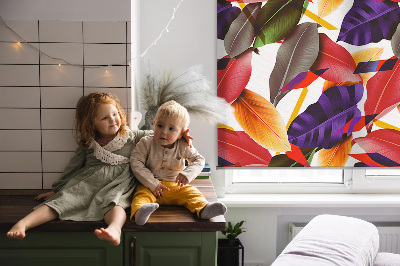 Roller blind for large window Colorful leaves