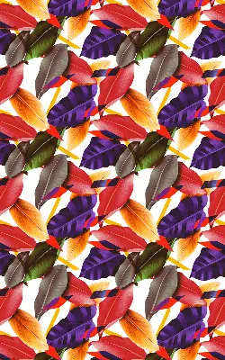 Roller blind for large windows colorful leaves pattern