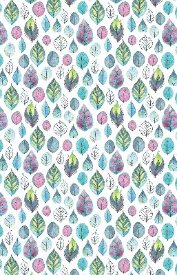 Fabric roller blind with a colorful leaves print