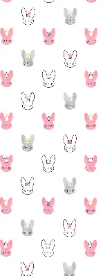Modern roller blind with colorful rabbits in crowns pattern