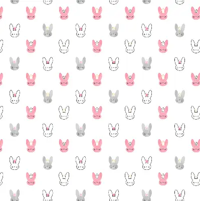 Modern roller blind with colorful rabbits in crowns pattern