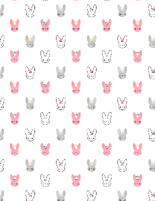 Modern roller blind Colorful rabbits in crowns