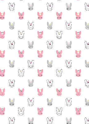 Modern roller blind with colorful rabbits in crowns pattern