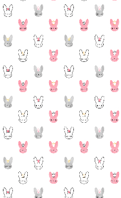 Modern roller blind Colorful rabbits in crowns