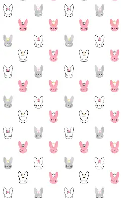 Modern roller blind with colorful rabbits in crowns pattern