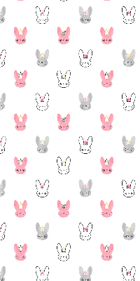 Modern roller blind Colorful rabbits in crowns