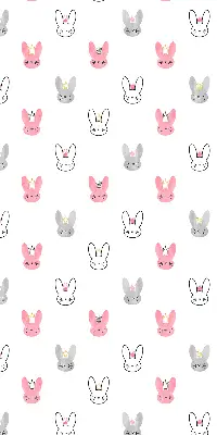 Modern roller blind with colorful rabbits in crowns pattern