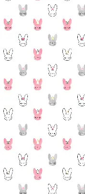 Modern roller blind with colorful rabbits in crowns pattern