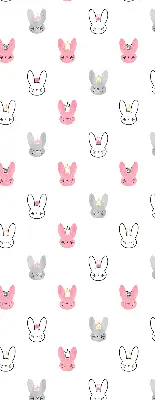 Modern roller blind with colorful rabbits in crowns pattern