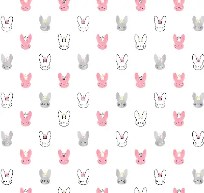 Modern roller blind with colorful rabbits in crowns pattern