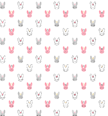 Modern roller blind Colorful rabbits in crowns