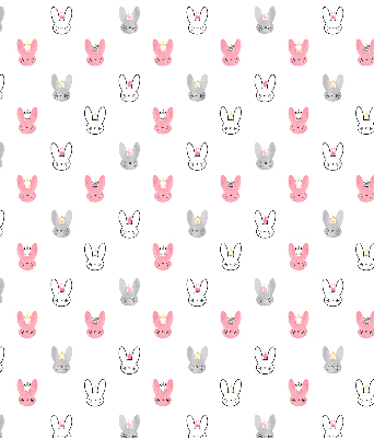 Modern roller blind Colorful rabbits in crowns
