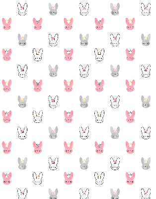 Modern roller blind Colorful rabbits in crowns