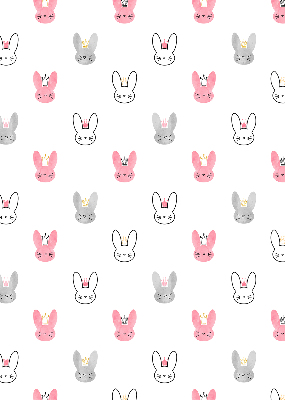 Modern roller blind Colorful rabbits in crowns