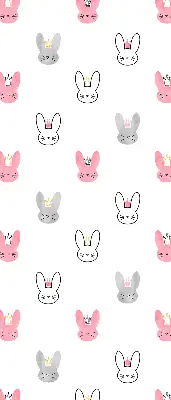 Modern roller blind with colorful rabbits in crowns pattern