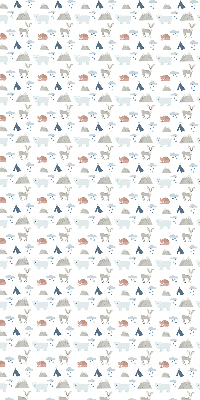 Fabric roller blind Mountains rain animals