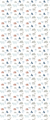 Fabric roller blind Mountains rain animals