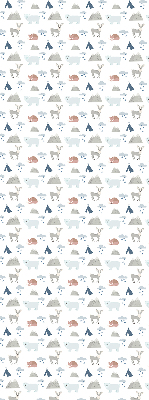 Fabric roller blind Mountains rain animals