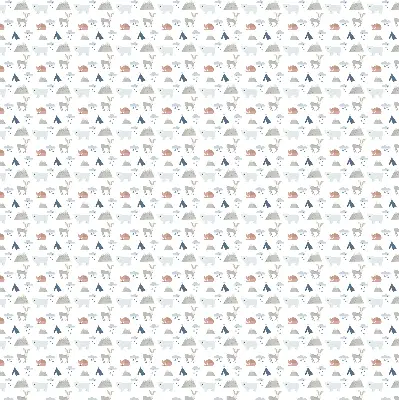 Fabric roller blind with a mountains, rain, and animals pattern