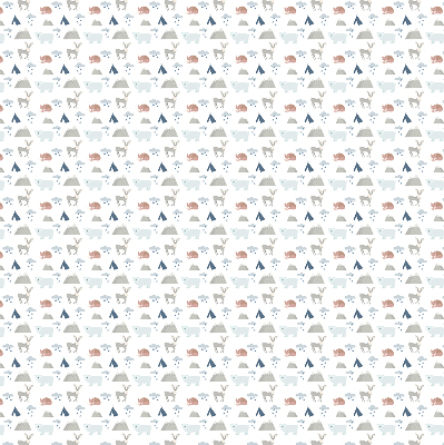 Fabric roller blind Mountains rain animals