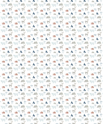 Fabric roller blind Mountains rain animals