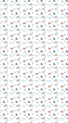 Fabric roller blind Mountains rain animals