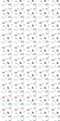 Fabric roller blind Mountains rain animals