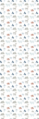 Fabric roller blind Mountains rain animals