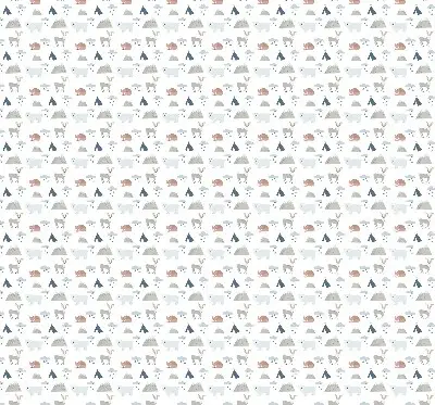 Fabric roller blind with a mountains, rain, and animals pattern