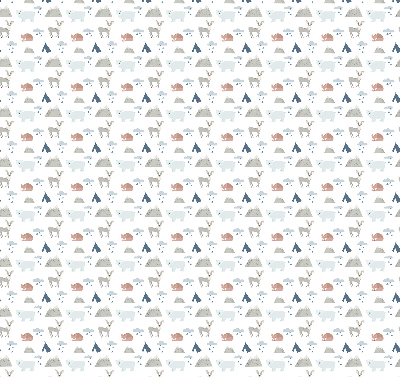 Fabric roller blind Mountains rain animals