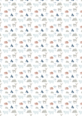 Fabric roller blind Mountains rain animals