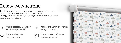 Fabric roller blind Mountains rain animals