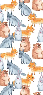 Modern roller blind with animals pattern
