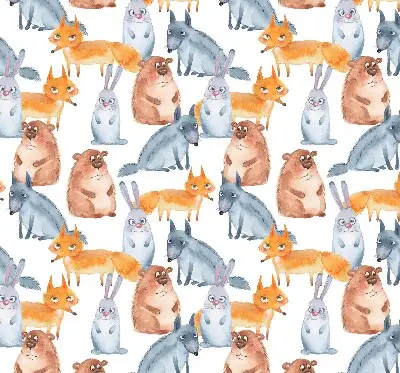 Modern roller blind with animals pattern