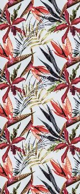 Roller blind for large windows with exotic leaves pattern