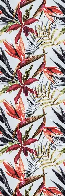 Roller blind for large windows with exotic leaves pattern