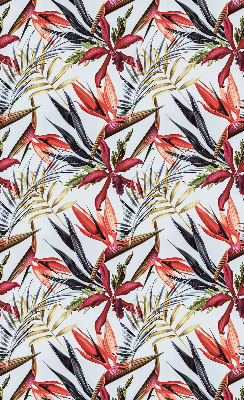 Roller blind for large windows with exotic leaves pattern
