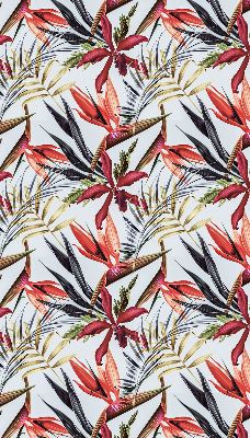 Roller blind for large windows with exotic leaves pattern