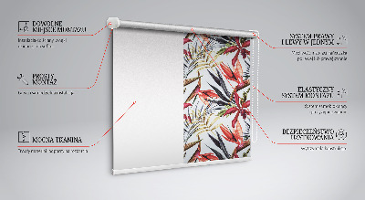 Roller blind for large window Exotic leaves