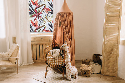 Roller blind for large window Exotic leaves