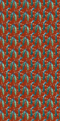 Fabric roller blind Peacocks on the branches
