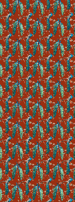 Fabric roller blind Peacocks on the branches
