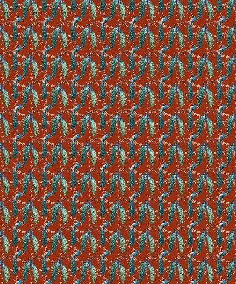 Fabric roller blind Peacocks on the branches