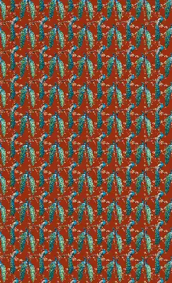 Fabric roller blind peacocks on branches pattern
