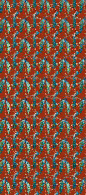 Fabric roller blind Peacocks on the branches