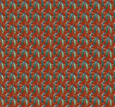 Fabric roller blind peacocks on branches pattern