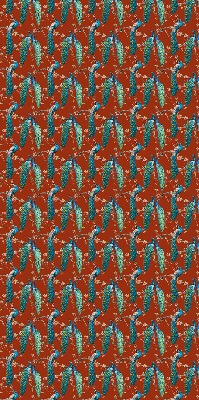 Fabric roller blind Peacocks on the branches