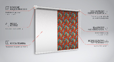 Fabric roller blind Peacocks on the branches